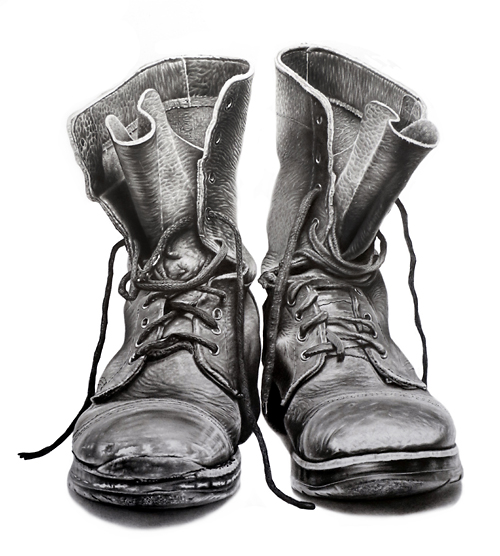 Drawing of old pair of boots